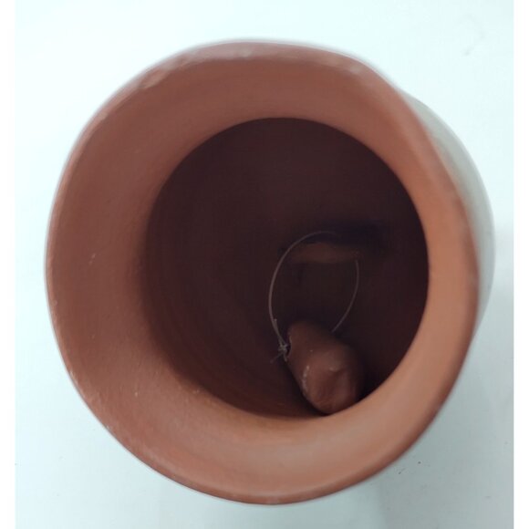 Handmade Ceramic Bell | Rustic Brown Stoneware Garden Decor - Picture 2 of 2